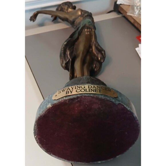 Vintage Claire Jeanne Robertine Colinet Bronze Sculpture "Swaying Dancer" - Picture 10 of 13